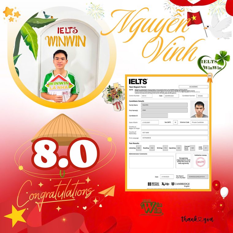 Nguyễn Vinh — IELTS 8.0